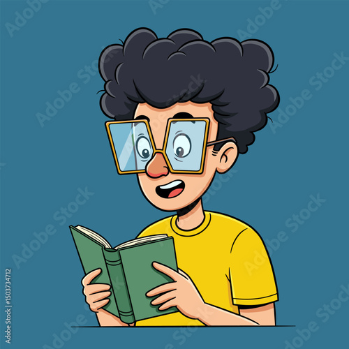 Young reader in his own world