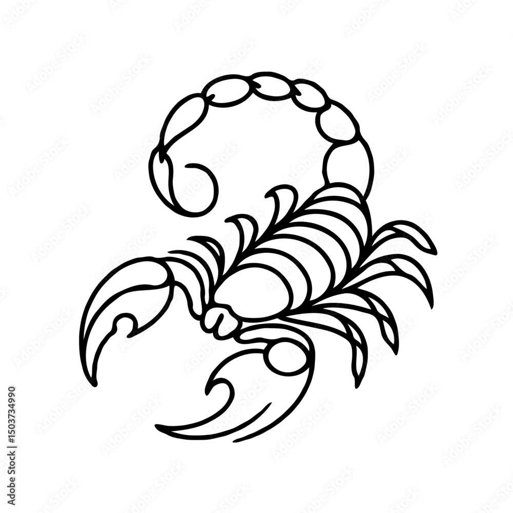 Obraz premium Scorpion illustration representing witchcraft and mystical symbols 