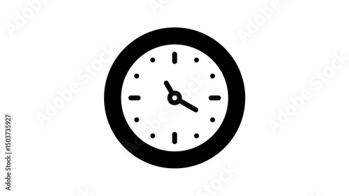 Wall Clock animated icon in Solid style with alpha channel. Perfect for project and Explainer Video