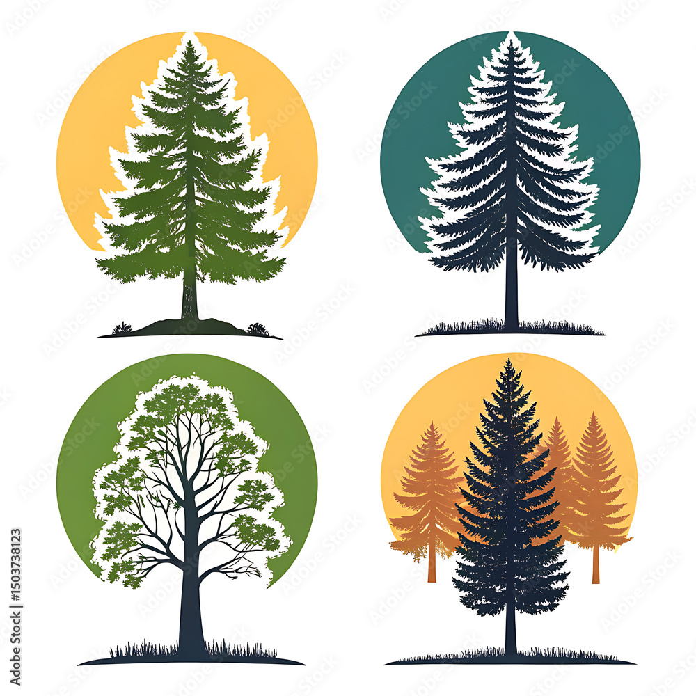 Fototapeta premium set of trees