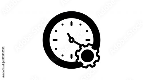 Work Time animated icon in Solid style with alpha channel. Perfect for project and Explainer Video