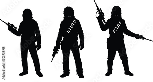 Vector Illustration Rebel Trooper Silhouettes - Sci-Fi Artwork