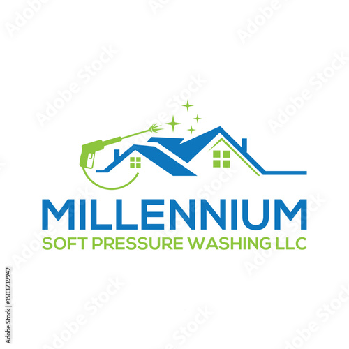 Fresh and sleek Spray Wash logo with a spray nozzle and water splash elements, ideal for pressure washing, car detailing, and cleaning service brands focused on cleanliness and shine.
