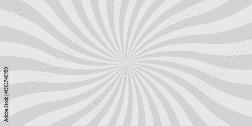 Vector sunburst pattern white and gray design. Vintage sunrays illustration swirl grunge backdrop line. sun beam vector banner design and comic burst gradient concept pattern.