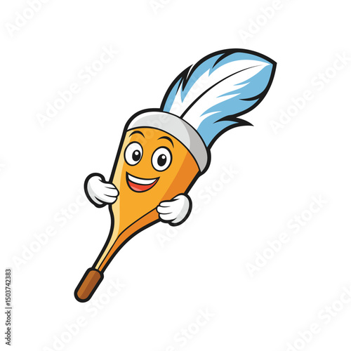 Feather duster logo vector illustration isolated on white background