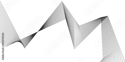 Abstract line stripes with 3D dimensional effect pattern artwork decorative design background.