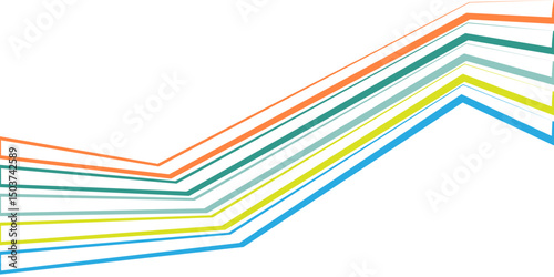 Colorful Abstract line stripes with 3D dimensional effect pattern artwork decorative design background.