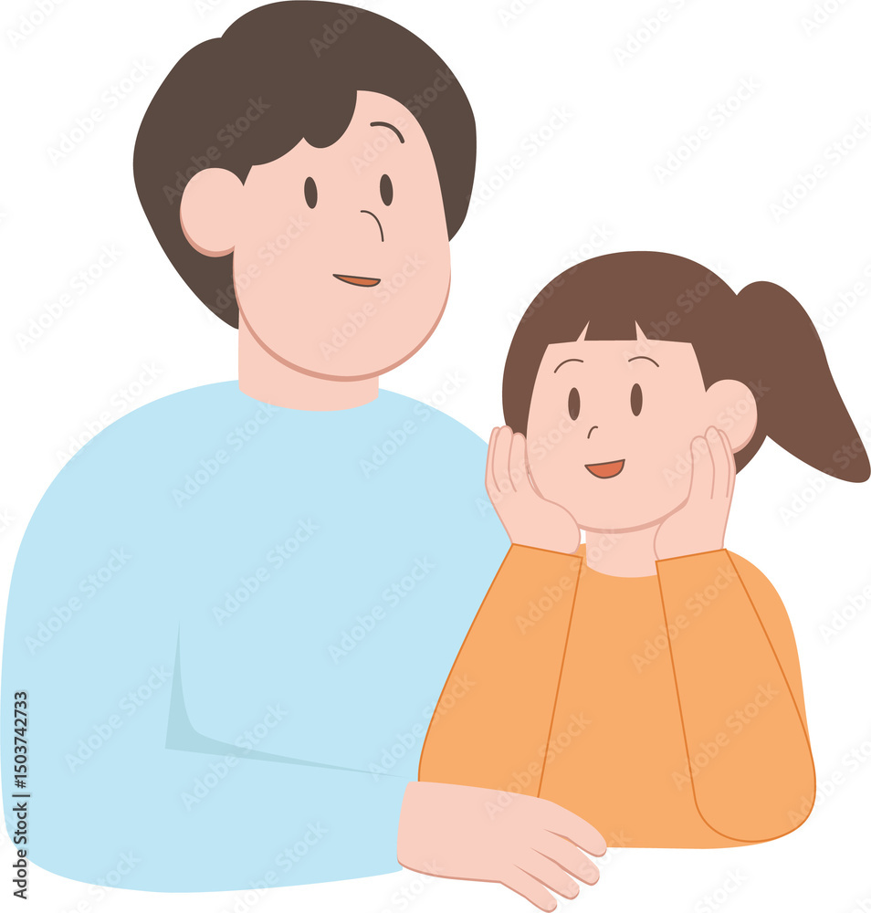 Naklejka premium Happy multigenerational family and diverse people portraits, flat vector illustration set