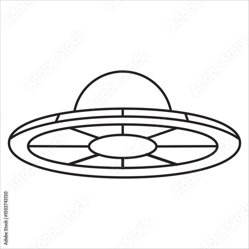 Ufo icon outline vector