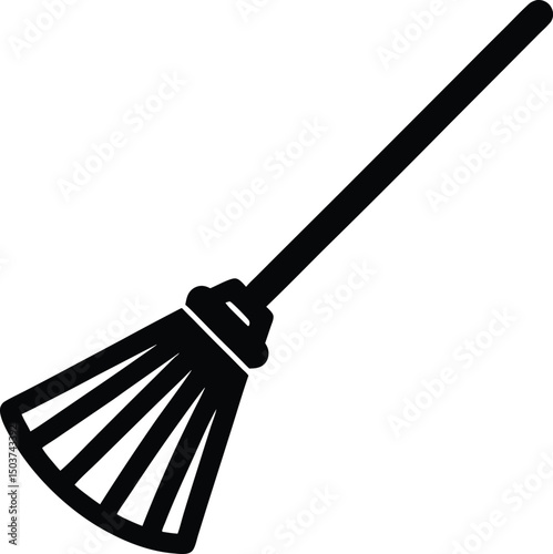 Broom Icon Outline Vector Illustration