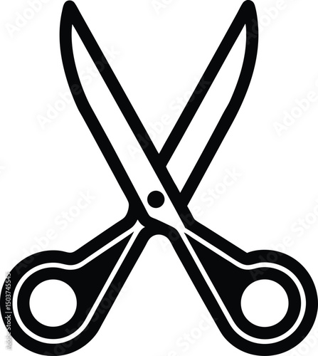 Fabric Scissors Icon Outline Vector Illustration