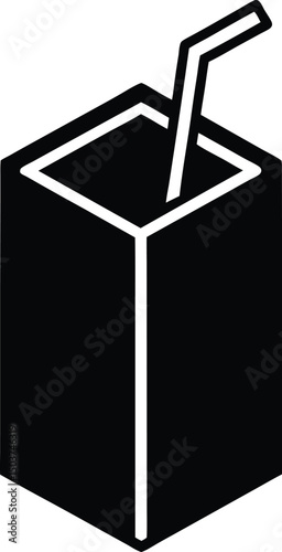 Juice Box Icon Outline Vector Illustration
