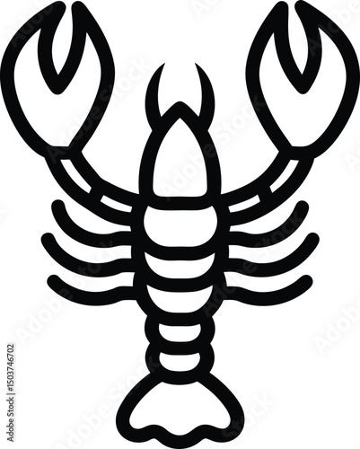 Lobster Icon Outline Vector Illustration