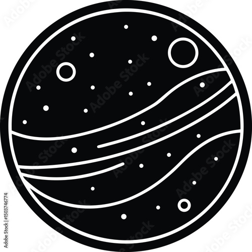 Mars Icon Outline Vector Illustration