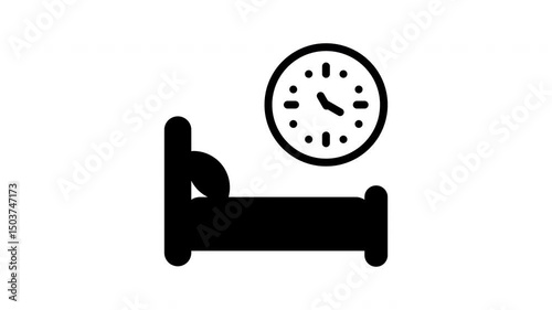 Bed time animated icon in Solid style with alpha channel. Perfect for project and Explainer Video