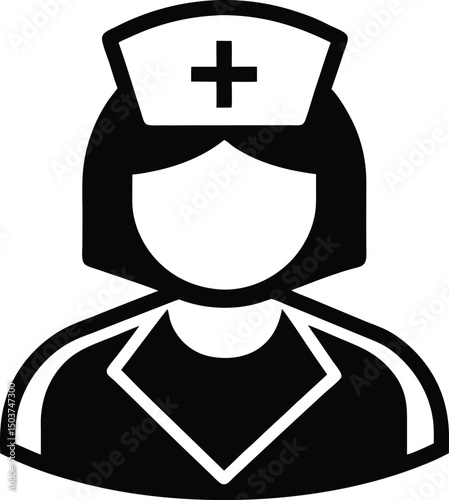 Nurse Icon Outline Vector Illustration