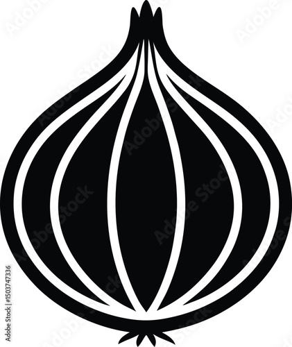 Onion Icon Outline Vector Illustration