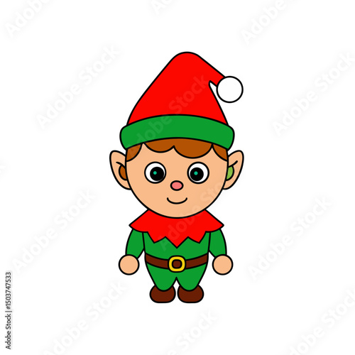 Cheerful Christmas Elf Helper Doodle Vector Clipart For Holiday Season Artworks