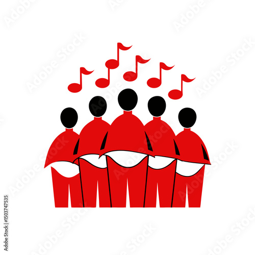 Christmas Choir Carolers Doodle Vector Art For Holiday Greeting Card Illustrations