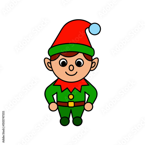 Sketchy Elf Doodle Vector Clip Art for Christmas
