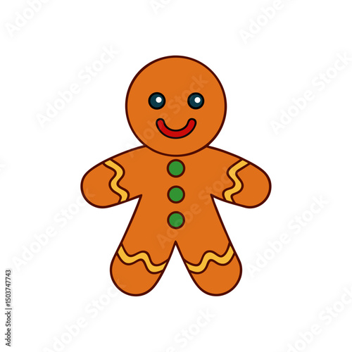 Cute Gingerbread Doodle Vector Clip Art for Christmas