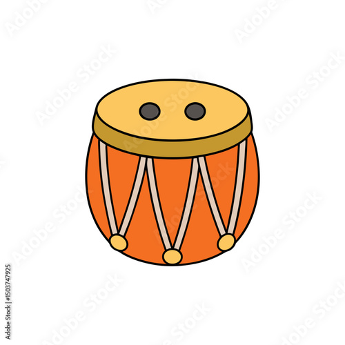 Sketchy Drum Doodle Vector Clip Art for Christmas Music