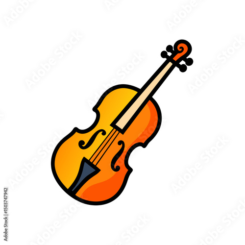 Cartoon Violin Doodle Vector Clip Art for Christmas Carol