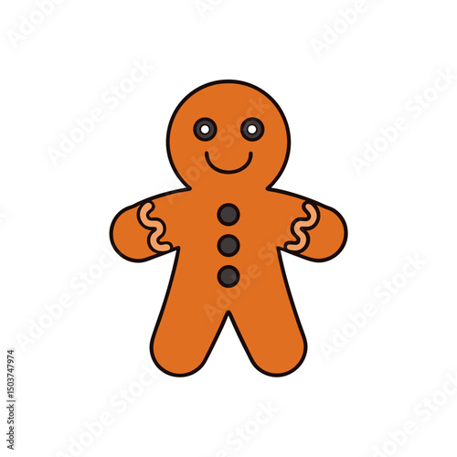 Cartoon Gingerbread Doodle Vector Clip Art for Holiday Treat