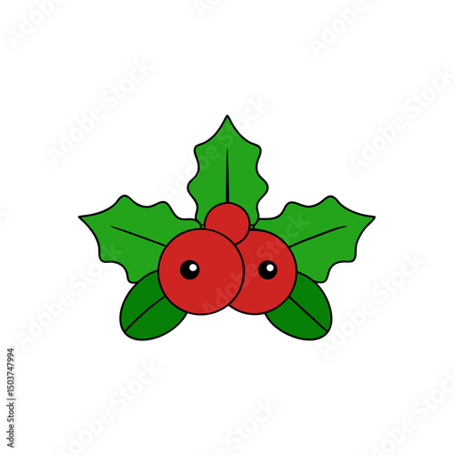 Sketchy Mistletoe Doodle Vector Clip Art for Christmas Kiss