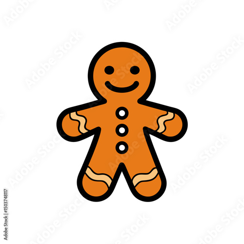 Sketchy Gingerbread Doodle Vector Clip Art for Holiday