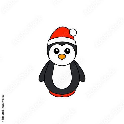 Cartoon Penguin Doodle Vector Clip Art for Winter Fun