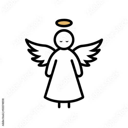 Cartoon Angel Doodle Vector Clip Art for Holiday Season