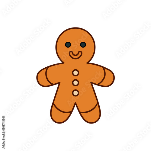 Cute Gingerbread Doodle Vector Clip Art for Christmas