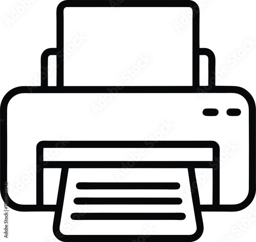 Printer Icon Outline Vector Illustration