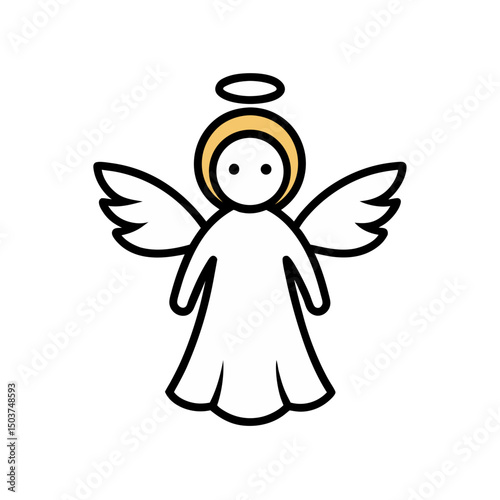 Cartoon Angel Doodle Vector Clip Art for Christmas Decor