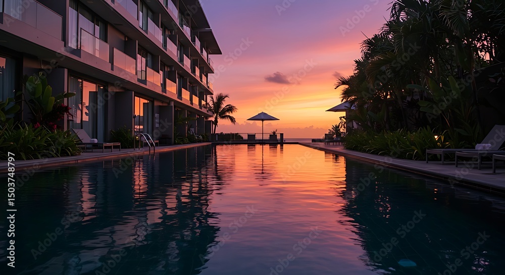 Fototapeta premium quiet hotel pool