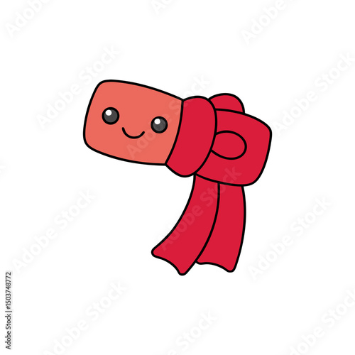 Cartoon Scarf Doodle Vector Clip Art for Christmas Wear
