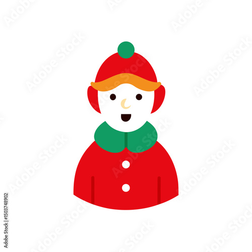 Cute Caroler Doodle Vector Clip Art for Christmas Singing