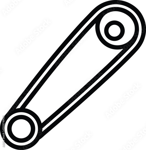 Safety Pin Icon Outline Vector Illustration