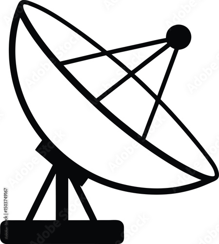Satellite Dish Icon Outline Vector Illustration