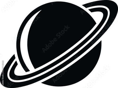 Saturn Icon Outline Vector Illustration