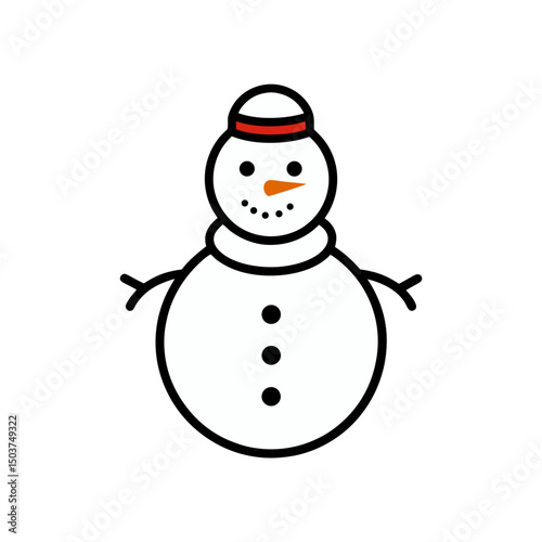 Happy Snowman Doodle Vector Clip Art for Winter Fun