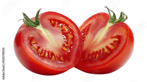 Wallpaper Mural Tomato sliced in half on white background, ideal for culinary content, healthy eating promotions, and vegetable-focused designs Torontodigital.ca
