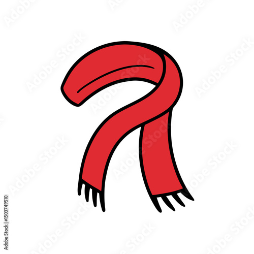 Cozy Scarf Doodle Vector Clip Art for Winter Wear