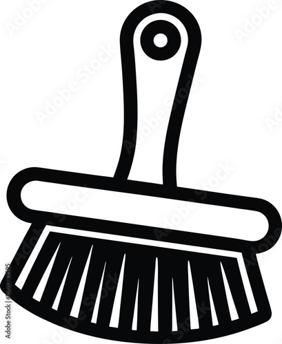 Scrub Brush Icon Outline Vector Illustration