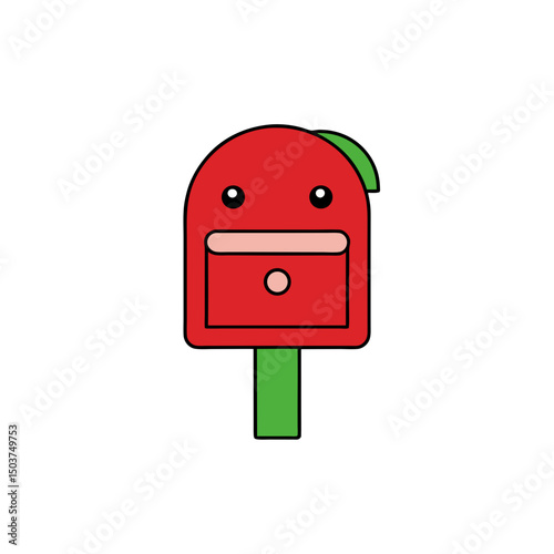 Festive Mailbox Doodle Vector Clip Art for Holiday Greetings
