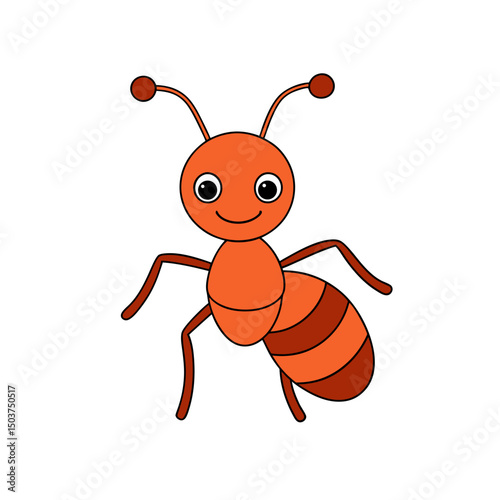 Busy Ant Doodle Vector Clip Art on White Background Illustration