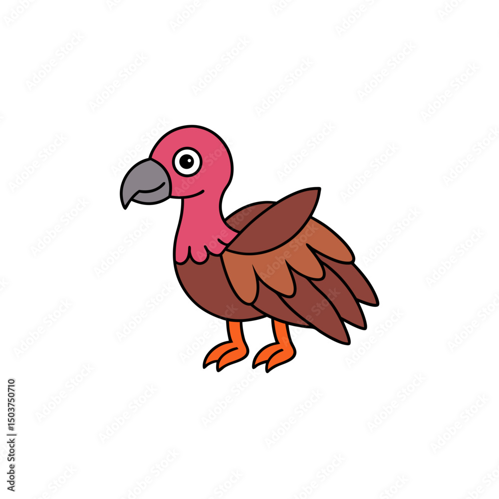 Obraz premium Unique Vulture Doodle Vector Clip Art on White Background Illustration