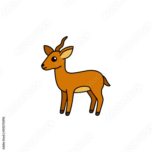 Swift Antelope Doodle Vector Illustration: Graceful Wildlife Clip Art