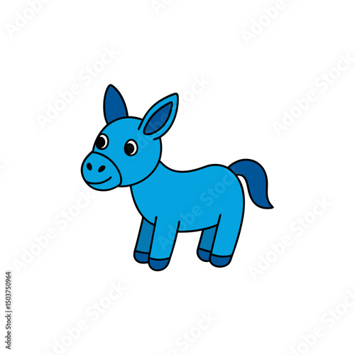 Humble Donkey Doodle Vector Graphic: Farm Life Clip Art on White